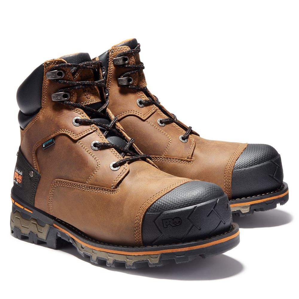 Timberland Mens Work Boots PRO® Boondock 6\" Soft Toe - Brown/Black - India BF1843679